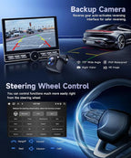 【Single Knob Keybutton】 8 Core 4G+64G for Toyota Sienna 2011-2014 Car Stereo Wireless Carplay/Android Auto 10.1” QLED Touchscreen Radio,Android 15,Type C/USB,GPS,5Ghz WiFi,Bluetooth 5.0,Backup Camera