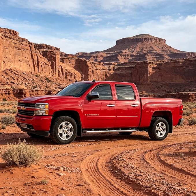 Window Visors Rain Guards Sun Shade Vent Deflector for 07-13 Silverado & Sierra 1500, 07-14 Silverado & Sierra 2500 HD 3500 HD Crew Cab, Yukon XL & Suburban 1500, Avalanche Truck Accessories