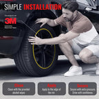 PROTECTiQ Universal Wheel Protection - Trim Easy to Apply with Automotive 3M Tape. 6 Colors - Fits Up to 24" Rims - Including Tesla - Yellow