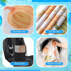 2 Pack Car Seat Towel Covers with Storage Bag, 63 x 32 Inch Universal Non Slip Waterproof Sweat Protector for Car Truck, Gym Swimming Running, Machine Washable (Yellow Pumpkin,Green Pumpkin)