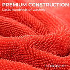 Car Drying Towel 1400 GSM - Ultra Absorbent Twisted Loop Microfiber Towel for Auto Detailing, Scratch-Free Lint-Free Streak-Free Dual-Sided Car Wash Cloth, XL 24"x36"