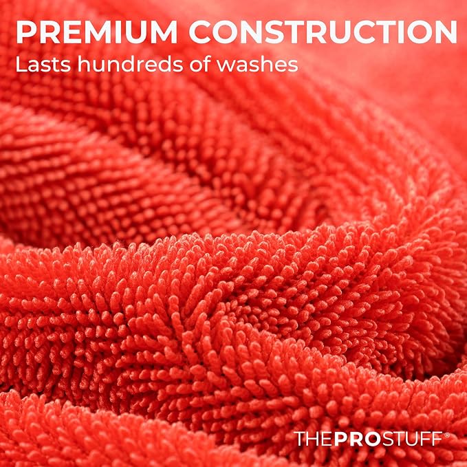 Car Drying Towel 1400 GSM - Ultra Absorbent Twisted Loop Microfiber Towel for Auto Detailing, Scratch-Free Lint-Free Streak-Free Dual-Sided Car Wash Cloth, XL 24"x36"