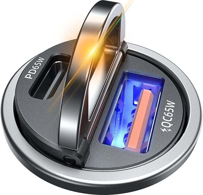 65W USB C Car Charger Fast Charging，12V USB Outlet Accesorios para Carro，Cigarette Lighter USB Charger，Car Phone Charger for iPhone/17/16/15/14/13 Samsung S25 S24 S23Google Android