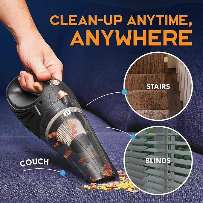 Handheld Cordless Vacuum Cleaner, Rechargeable Portable Car Vacuums W/Strong Suction, Bag & Attachments, Small Vac Cleaner for Car, Couch, Home, Car Suction Cleaner