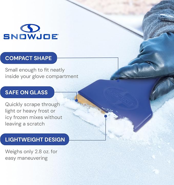 SJEG01 Edge Ice Scraper, Rust-Resistant Frost Remover for Car Windshield, Long Handle for Quick Ice Removal