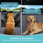 Truck Dog Seat Cover Back Seat | 100% Waterproof & Seat Belt | Pet Hammock for Car Rear Seat Protector with Mesh Window Fits Pickup Ford F-Series/Chevrolet Silverado/Ram/GMC Sierra etc(Gray)