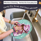 Microfiber Hand Towel & Washcloth Set of 2 - Double-Sided, Waffle Weave, Super Absorbent, Lint-Free, Fast Drying - for Bathroom, Kitchen, Car, and Window Cleaning (Wings & Flower Farm - Purple/Cream)