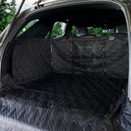 Bulldogology SUV Cargo Liner for Dogs 55"x82" Heavy Duty Complete Pet Trunk Cargo Cover Area - Trunk Cover Car Protector for Dogs Waterproof Nonslip Mat - Dog Cargo Liner SUVs Vans Cars (Large, Black)
