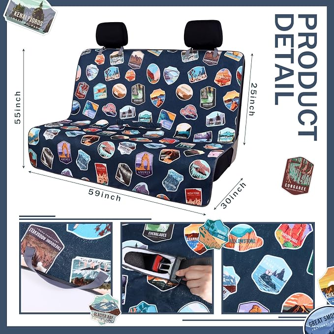 Back Seat Towel Cover for Car Athletic Running Towel Microfiber Bench Seat Cover for Pets Post Workout Sweat Washable Non Slip Automotive Backseat Protector for Outdoor Sport Camping Mat