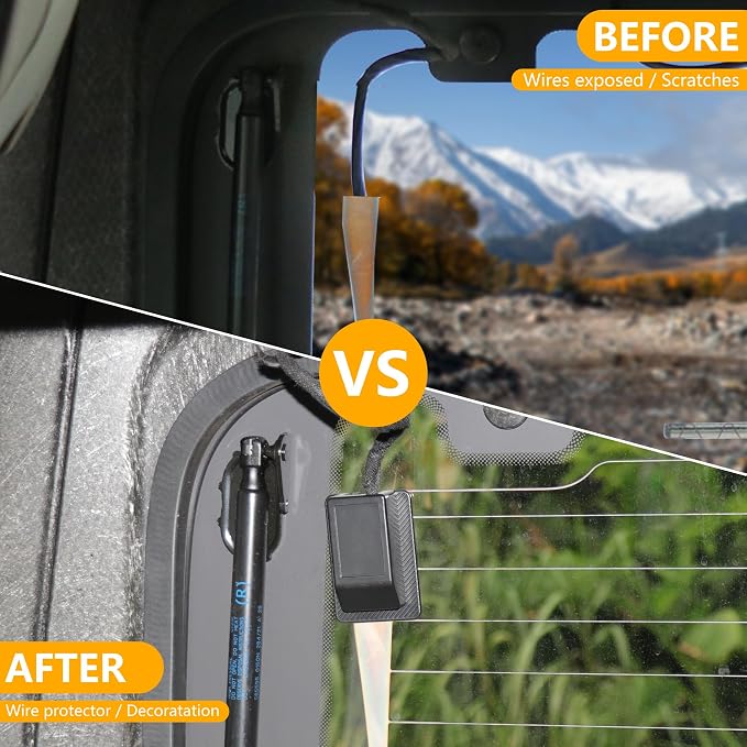 Rear Window Defroster Cover Compatible with Ford Bronco 2/4 Door/Bronco Raptor/Bronco Sport 2021-2025, Rear Windshield Defogger Guard for New Bronco Accessories Heater Wire Protection, Black
