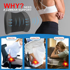 Lumbar Support Pillow for Car, Car Seat Back Support for Driving | Memory Foam Car Lumbar Support for Driving, Car Back Cushion, Adjustable Straps, Lower Back Pillow, Breathable 4D Mesh, Black