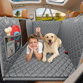 Backseat Extender for Dogs - Hard Bottom Dog Car Seat Cover for Back Seat, Dog Hammock for Car and SUV, Pet Rear Seat Protector Dogs Travel Bed with Mesh Window & Side Flaps