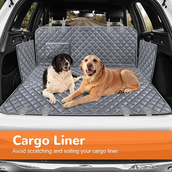 Dog Car Seat Cover for Pets 100% Waterproof Seat Cover Hammock 600D Heavy Duty Scratch Proof Nonslip Durable Soft Back Seat Covers for Full Size Trucks