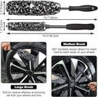 Wheel Brush, Wheel & Rim Cleaner Brush, Tire Brush, Wheel Cleaning Brush, Bendable & Durable Car Wheel Brush Set, Car Detailing Brushes, Wheel Brushes for Cleaning Wheels