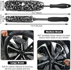 Car Wheel Brush kit, Tire Brush, Wheel Cleaner Brush, Soft-bristled Rim Cleaner Brush, Car Detailing Brushes, Wheel Brushes for Cleaning Wheels,Tires, Car Cleaning Brush Supplies Kit