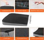 Premium Car Seat Cushion, Memory Foam Driver Seat Cushion to Improve Driving View- Coccyx & Lower Back Pain Relief - Seat Cushion for Car, Truck, Office Chair (4D Mesh Classic Black)