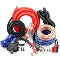 8 Gauge 1200W Amplifier Wiring Kit Complete Amp Installation Kit with LC-1 Remote Bass Control Knob,RCA & Speaker Cables,60A AGU Fuse Holder,Power & Ground Cable for Car Audio Subwoofer Stereo System