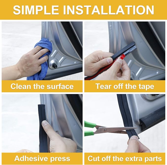 4m x 23mm Universal Car Z Shape Rubber Weather Waterproof Strip Seal Edge Protector
