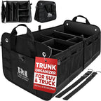 XL Heavy-Duty Trunk Organizer – Reinforced SUV & Truck Cargo Storage with 6 Adjustable Compartments, Non-Slip Base & Securing Straps (Foldable Design, Black)