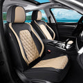 Coverado Universal Car Seat Covers Full Set, Durable Waterproof Faux Leather Front & Rear Seat Protectors, Classic Easy-Clean Interior for Most Vehicles – BlackBeige