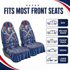 Car Seat Towel Cover 2 Pack for Front Seats, Sweat Absorbent Car Seat Protector with Non-Slip Backing, Waterproof Towel Car Seat Covers for Runners, Gym, Swimming, Beach, Eagle Gear