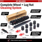 Wheel Cleaning Brush Car Detailing Kit - Rim Brush, Lug Nuts and Wheel Cleaner Brush Car Wash Kit -Tire Brushes for Cleaning Rims - Car Cleaning Supplies and Rim Cleaner Brush Set