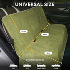 Dog Car Seat Cover for Back Seat, Back Seat Pet Cover for Dogs Waterproof, Scratchproof Dog Backseat Cover, Non-Slip Bench Car Seat Protector, Universal Fit Most Cars, SUVs, Trucks, Green