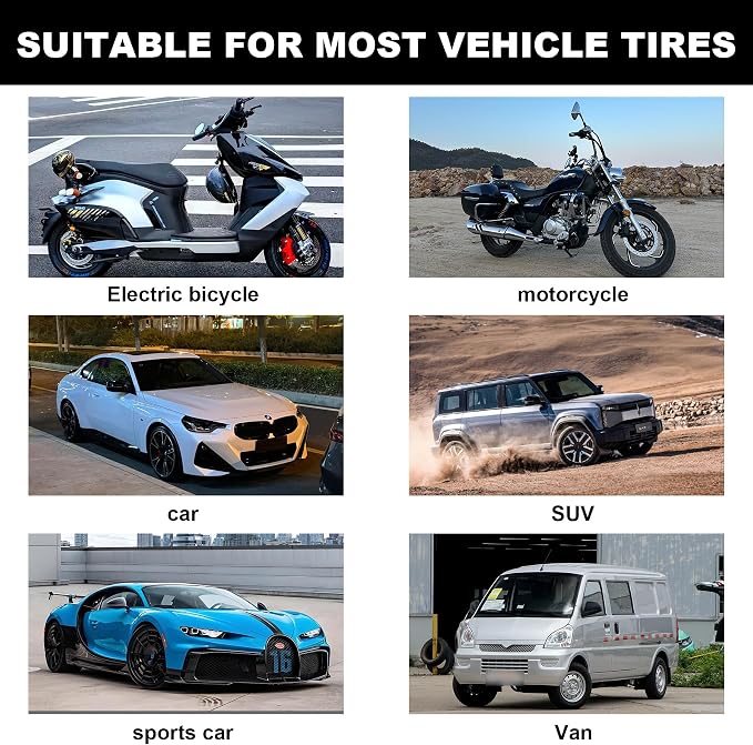 Tubeless Tire Puncture Repair Kit with Mushroom Plug, Repairs punctures and Flat Tires for Motorcycles, Cars, Trucks, ATVs and Tractors