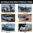 Tubeless Tire Puncture Repair Kit with Mushroom Plug, Repairs punctures and Flat Tires for Motorcycles, Cars, Trucks, ATVs,Gun Puncture Repair Kit