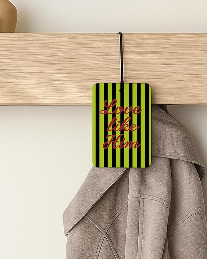 Neon Green and Grey Christian Car Air Freshener 4 Pcs for Women | Christian Jesus Car Accessories Mirror Decor, Religious Hanging Air Freshener for Cars Closet Drawer Books