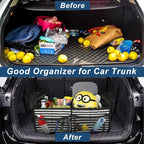 Trunk Organziers and Storage with Reinforced Handles,Car Accessories for Women/Men 50L Waterproof Polyester Trunk Organzier for Car/SUV/Minivan/Truck(Medium,Stripe)