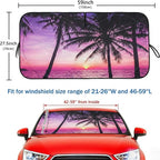 Car Windshield Sun Shade, Universal Fit Compact Sedan SUV, Vacation Style | 59 x 27.5" Car Sun Visor, Foldable Front Window Sunshade, UV Heat Blocker