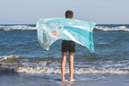 Children Beach Towel - 100% Cotton Super Soft Absorbent Bath Towel, 28" x 58" Inch Lightweight for Travel, Official Licensed Product, Blue - Frozen