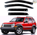 KPY Rain Guards Fit for 2002-2007 Jeep Liberty (KJ), Out-Channel Window Visors Vent Wind Deflectors 4PC, Car Accessories for 02-07 Liberty (KJ)