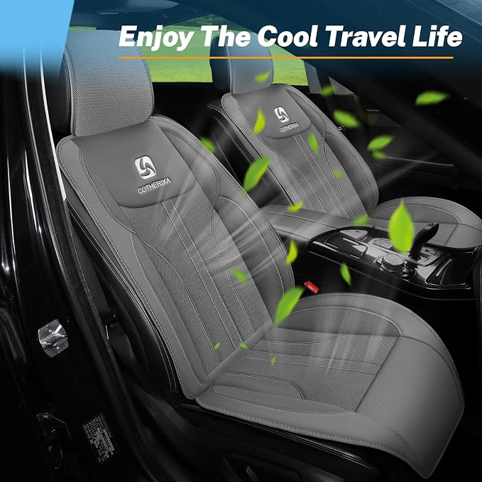 Cooling Car Seat Cushion Front Seat,12V&24V Cooling Seat Cover for Car with 10 Fans,Cooled Seat Cover for Car SUV Truck Universal Fit (Grey)