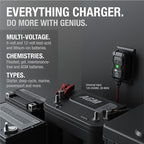 GENIUS1: 1A 6V/12V Smart Battery Charger – Automatic Maintainer,Trickle Charger & Desulfator with Overcharge Protection & Temperature Compensation – for Lead-Acid-& Lithium Batteries,(Pack of 6)