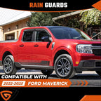 Rain Guards Compatible with Ford Maverick 2022 2023 2024 2025 2026, Tape-on Durable Side Window Visors Wind Deflectors 2022-2026 Maverick Rain Guard Black 4 PCS