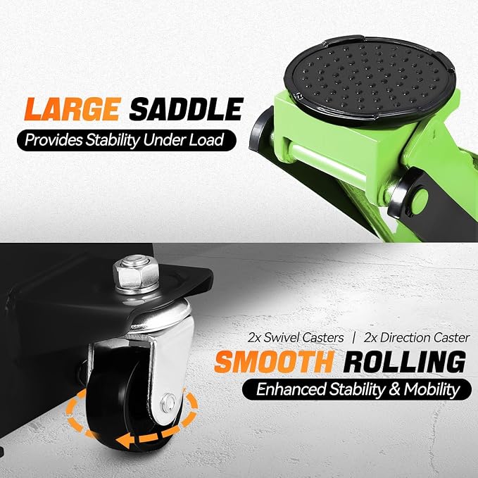 4 Ton Low Profile Floor Jack, Heavy Duty Steel Hydraulic Car Jack with Dual Pistons Quick Lift Pump, Hydraulic Racing Floor Jack, Lifting Range 4.5" to 20", Green