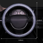 Bling Steering Wheel Cover, Bling Crystal Rhinestone Car Steering Cover Universal 14.2-15.3 inch Glitter Car Wheel Cover Sparkling Accessories （Blue）