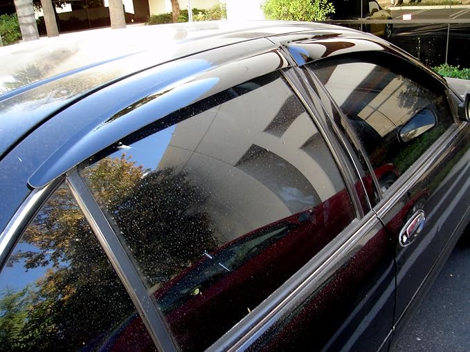 Car Window Rain Guard | Outside Mount Visors Auto Side Window Deflectors | Windows Visor Rain Shields Compatible with 2015-2016 Ford Edge | 4 Pcs Set, LGWV2-794, Light Tinted