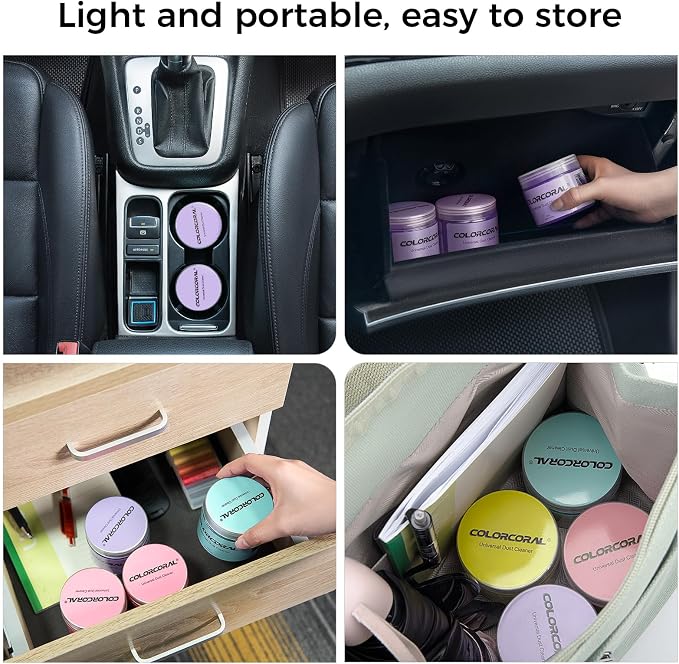 Cleaning Gel for Car Universal Gel Cleaner Auto Detailing Car Vent Keyboard Cleaning Putty Car Interior Cleaner Dashboard Dust Remover Putty Auto Duster Cleaning Kit 160G - Purple