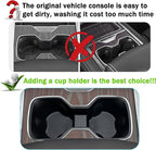Center Console Cup Holder Inserts for 2024-2026 Chevrolet Silverado EV RST & LT/GMC Sierra EV Denali Accessories Noise-Free TPE Middle Console Drink Holder Organizer Non-Slip Cup Holder Protector