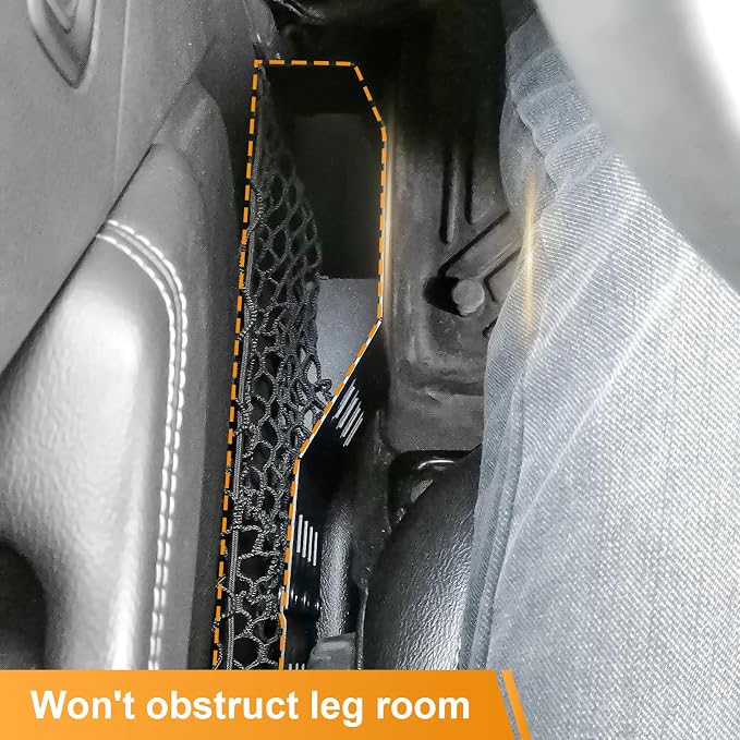 Metal Front Door Pocket, Storage Box Compatible with Jeep Wrangler JL JLU 4XE (2018-2026) & Gladiator JT (2020-2026) Accessories, 2PCS Door Net Pockets Replacement | Not for Power Seats