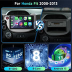 8 CORE 8G+128G Android Car Stereo for Honda Fit 2008-2013 with Wireless Carplay 10.1” Touchscreen Bluetooth 5.0 Car Radio with GPS Navigation, WiFi, Android Auto, DSP, AM/FM/RDS Radio, Backup Camera