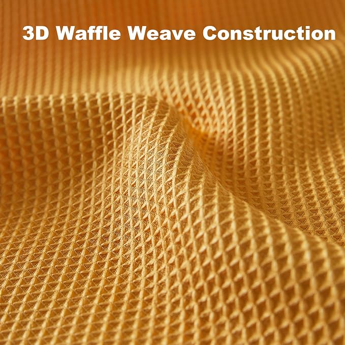 Microfiber Cleaning Cloth, Reusable Absorbent Microfiber Cleaning Cloths, Kitchen Dish Cloth Waffle Weave 5 Pack, Mixed Color, 9.8×9.8inch