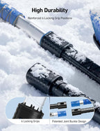 47.2" Ice Scrapers for Car Windshield and Extendable Snow Scraper with Foam Grip and 360° Pivoting Brush Head for Christmas Car Auto Truck SUV(Blue)