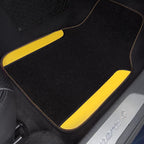 Waterproof Universal Fit Car Floor Mats, Car Mats Fit for SUV,Vans,sedans, Trucks,Set of 4pcs Car Carpet with Driver Heel Pad (Black and Yellow)