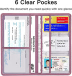Premium Car Registration and Insurance Card Holder, Car Document Holder for Cards, Driver License & other Essential Documents (Purple)