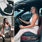 Car Seat Cushion for Long Driving – X Large Memory Foam Seat Cushion with Breathable 4D Mesh Cover, Sciatica & Tailbone Pain Relief, Orthopedic Coccyx Cushion for Car, Truck (Black)