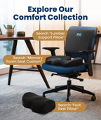 Doctor Recommended Memory Foam Seat Cushion for Office Chairs & Car - Ergonomic Office Desk Accessories - Cushions for Tailbone Pain Relief, Sciatica (Gray, Large)
